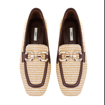 Kadın Kahve Hasır Loafer