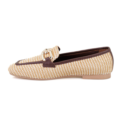Kadın Kahve Hasır Loafer