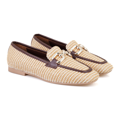 Kadın Kahve Hasır Loafer