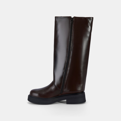 Kadın Kahve Katlama Detaylı Deri Çizme