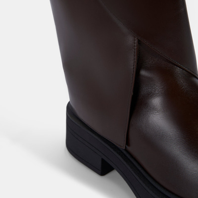 Kadın Kahve Katlama Detaylı Deri Çizme