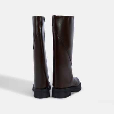 Kadın Kahve Katlama Detaylı Deri Çizme