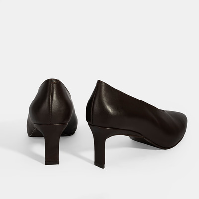 Kadın Kahve Klasik Topuklu Deri Ayakkabı