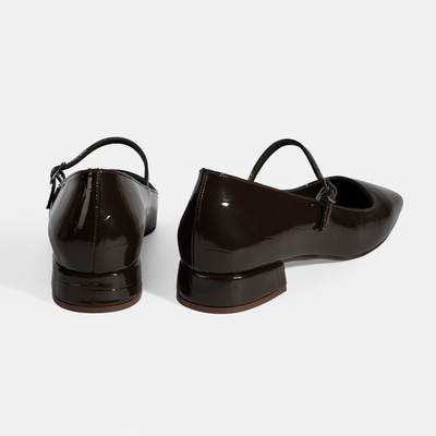 Kadın Kahve Kroko Baskılı Mary Jane Günlük Ayakkabı