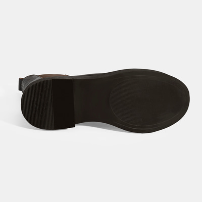 Kadın Kahve Lastik Detaylı Deri Bot