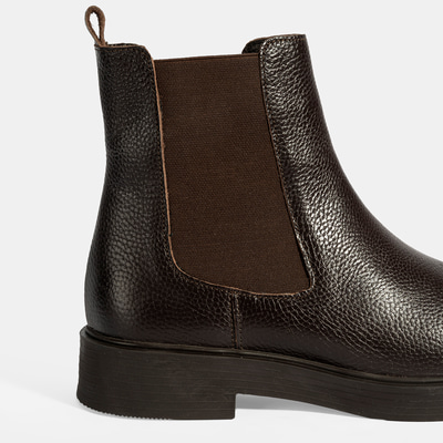 Kadın Kahve Lastik Detaylı Deri Bot