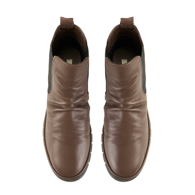 Kadın Kahve Lastikli Deri Bot