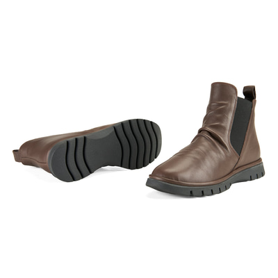 Kadın Kahve Lastikli Deri Bot