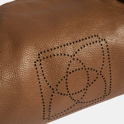 Kadın Kahve Logo Baskılı Deri El Çantası