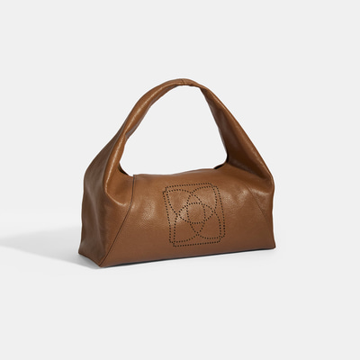 Kadın Kahve Logo Baskılı Deri El Çantası