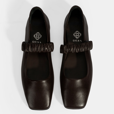 Kadın Kahve Mary Jane Deri Babet