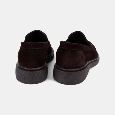 Kadın Kahve Metal Zımba Detaylı Süet Loafer