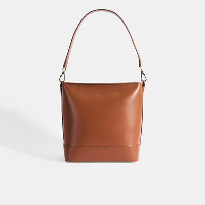 Kadın Kahve Monogram Logolu Deri Omuz Çantası