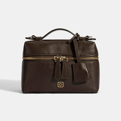 Kadın Kahve Omuz Askılı Mini Deri El Çantası