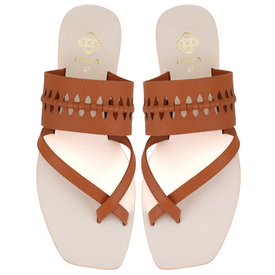 Kadın Kahve Parmak Arası Deri Terlik