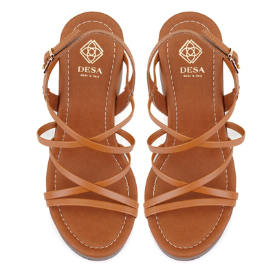 Kadın Kahve Platform Topuklu Deri Sandalet