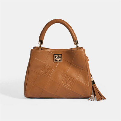 Kadın Kahve Püskül Aksesuarlı Deri El Çantası