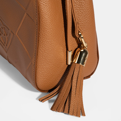 Kadın Kahve Püskül Aksesuarlı Deri El Çantası