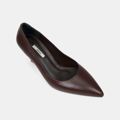 Kadın Kahve Sivri Burunlu Klasik Deri Stiletto