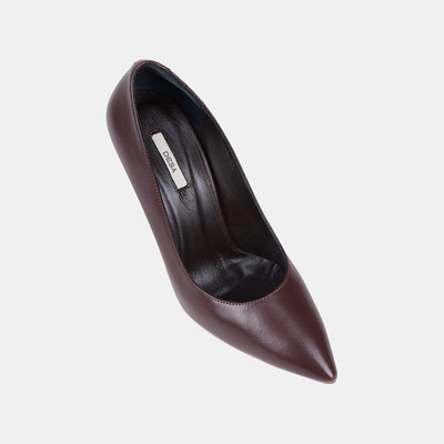 Kadın Kahve Sivri Burunlu Klasik Deri Stiletto