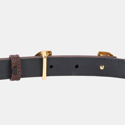 Kadın Kahve / Siyah Çift Taraflı Deri Kemer