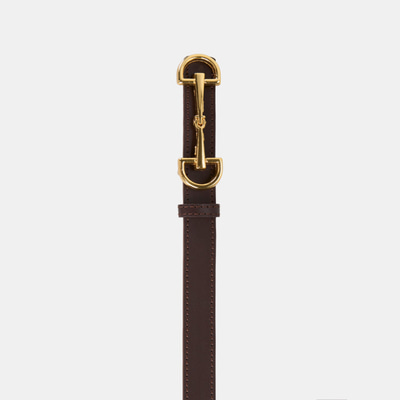 Kadın Kahve / Siyah Çift Taraflı Deri Kemer