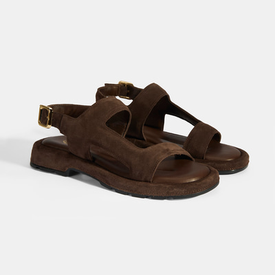 Kadın Kahve Süet Tokalı Sandalet