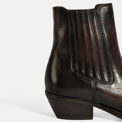 Kadın Kahve Topuklu Deri Bot