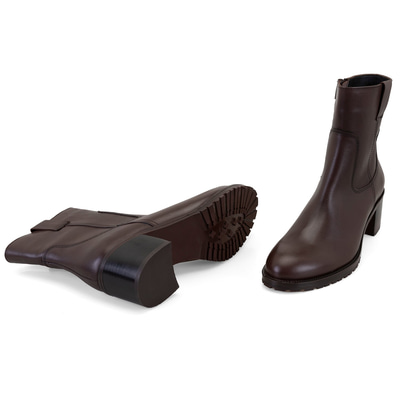 Kadın Kahve Topuklu Deri Bot