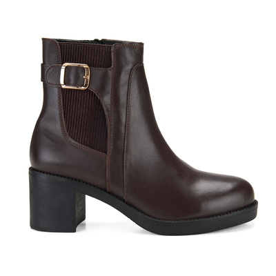 Kadın Kahve Topuklu Deri Bot