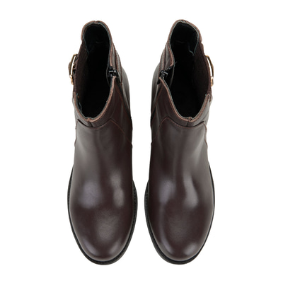 Kadın Kahve Topuklu Deri Bot