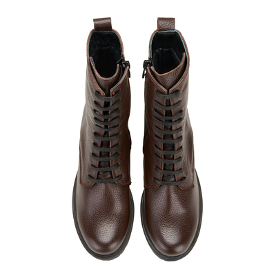 Kadın Kahve Topuklu Deri Bot