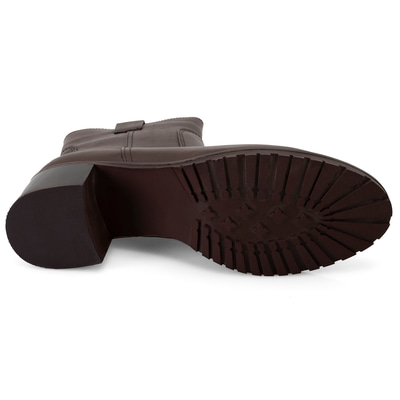 Kadın Kahve Topuklu Deri Bot