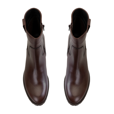 Kadın Kahve Topuklu Deri Bot