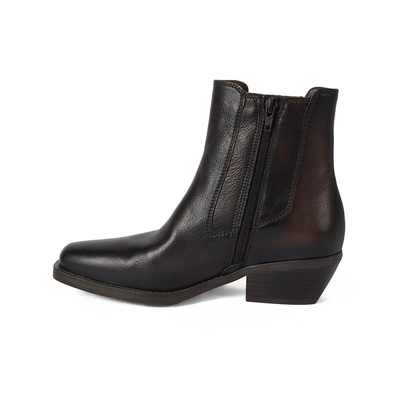 Kadın Kahve Topuklu Deri Kovboy Botu