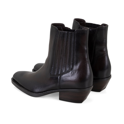 Kadın Kahve Topuklu Deri Kovboy Botu