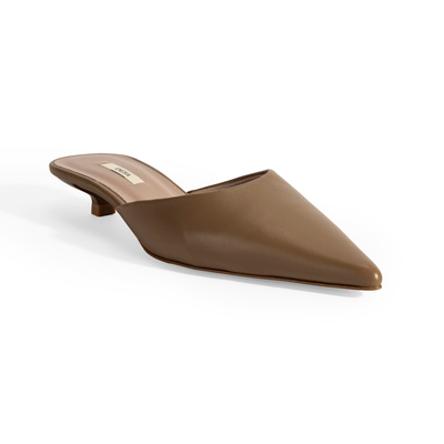 Kadın Kahve Topuklu Deri Terlik