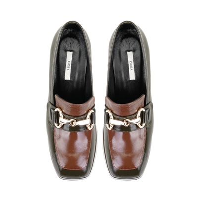 Kadın Kahve Topuklu Rugan Deri Loafer