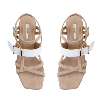 Kadın Kahve Topuklu Süet Deri Sandalet