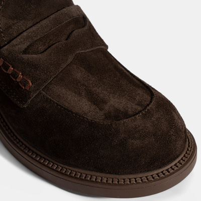 Kadın Kahve Topuklu Süet Loafer