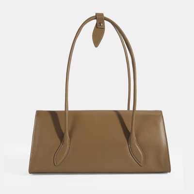 Kadın Kahve Yaprak Detaylı Deri Omuz Çantası