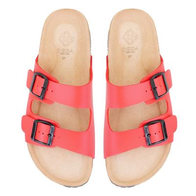 Kadın Kırmızı Ayarlanabilir Tokalı Terlik