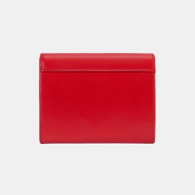 Kadın Kırmızı D Logolu Deri Cüzdan