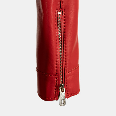 Kadın Kırmızı Deri Ceket