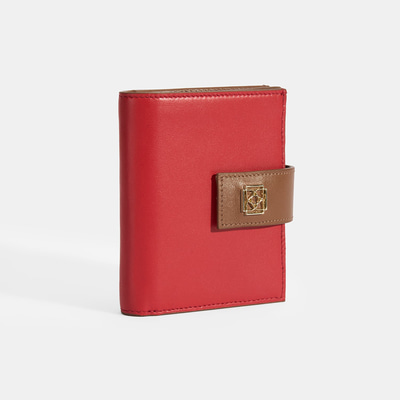 Kadın Kırmızı / Kahve Deri Cüzdan