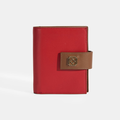 Kadın Kırmızı / Kahve Deri Cüzdan