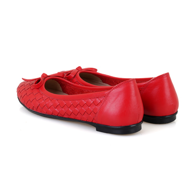 Kadın Kırmızı Kapitone Deri Babet