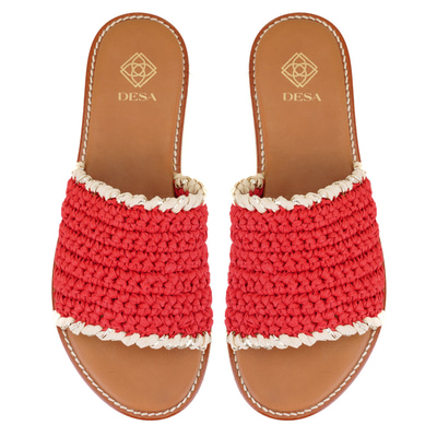 Kadın Kırmızı Örgülü Terlik