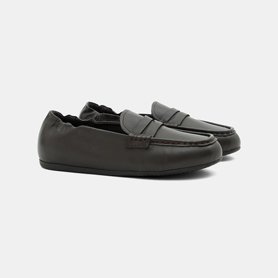 Kadın Koyu Kahve Slip-On Deri Loafer