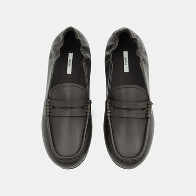 Kadın Koyu Kahve Slip-On Deri Loafer